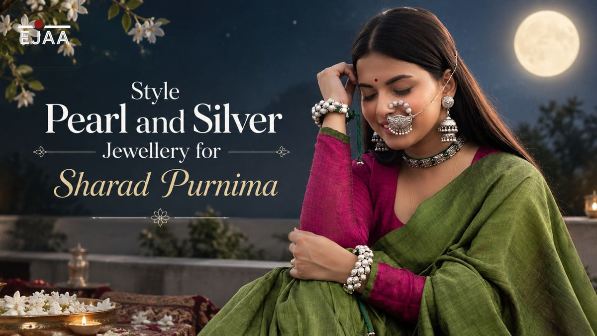 Pearl and Silver Jewellery for Sharad Purnima