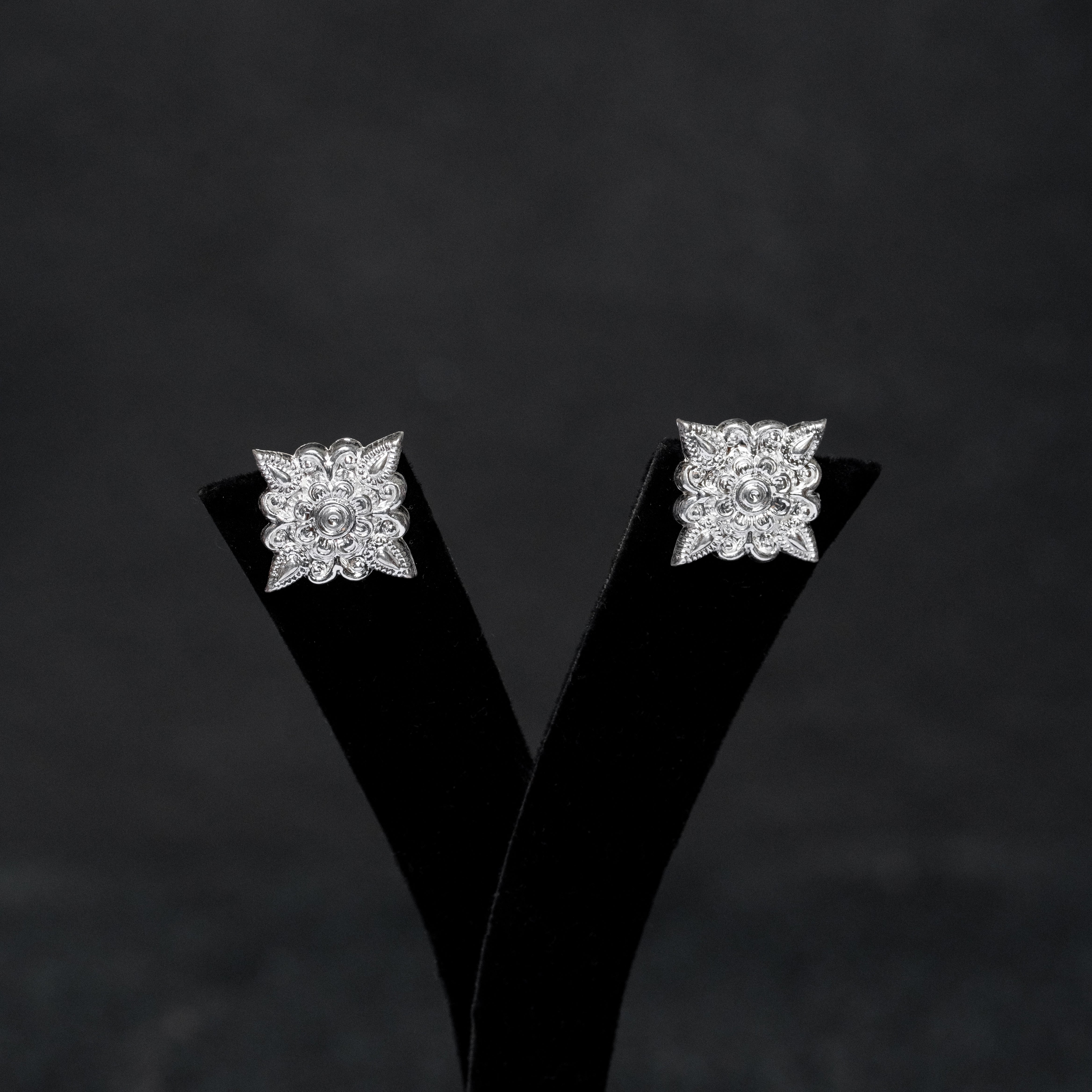 Chauki Ghungroo Silver Drops Earrings