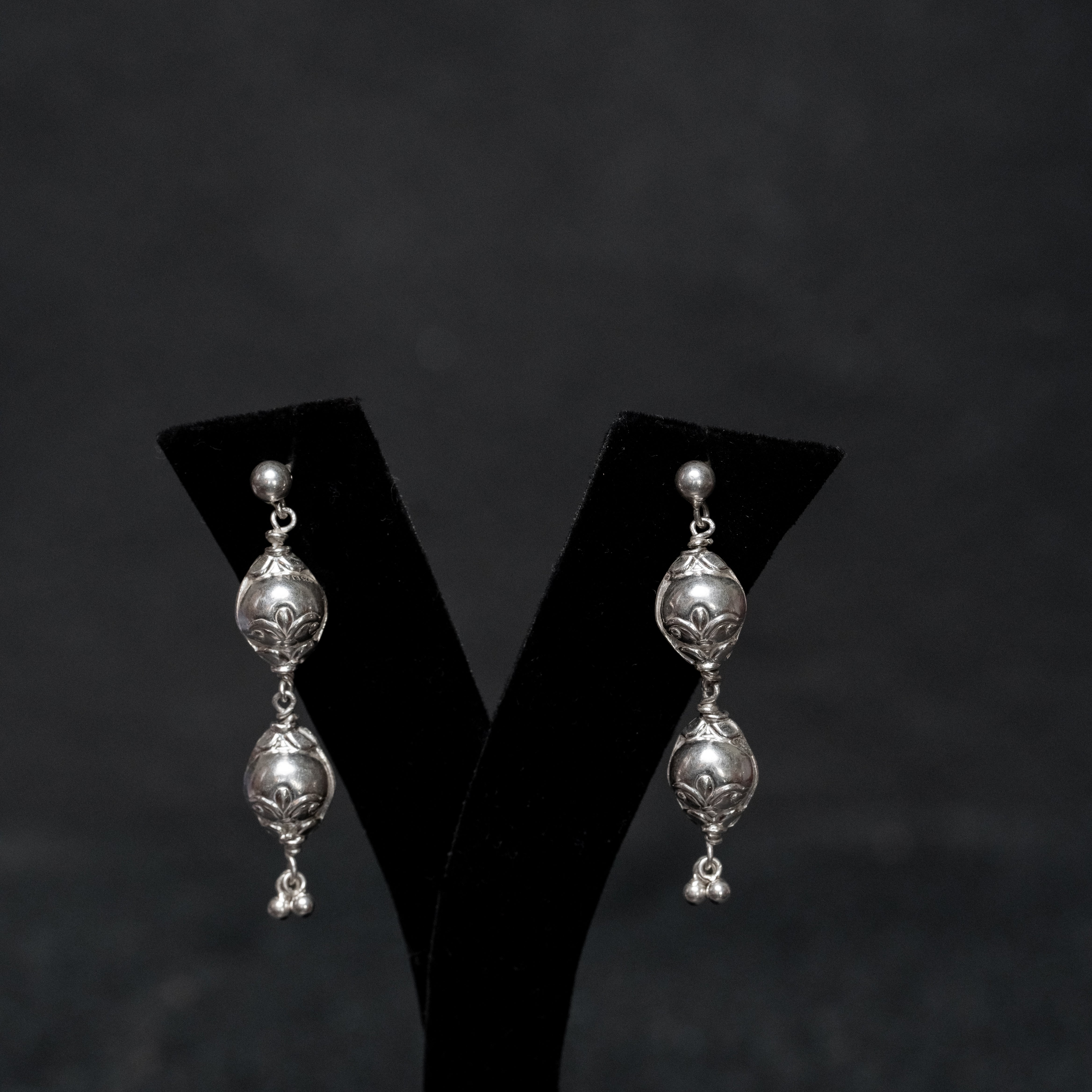 Silver Phooldaari Earrings