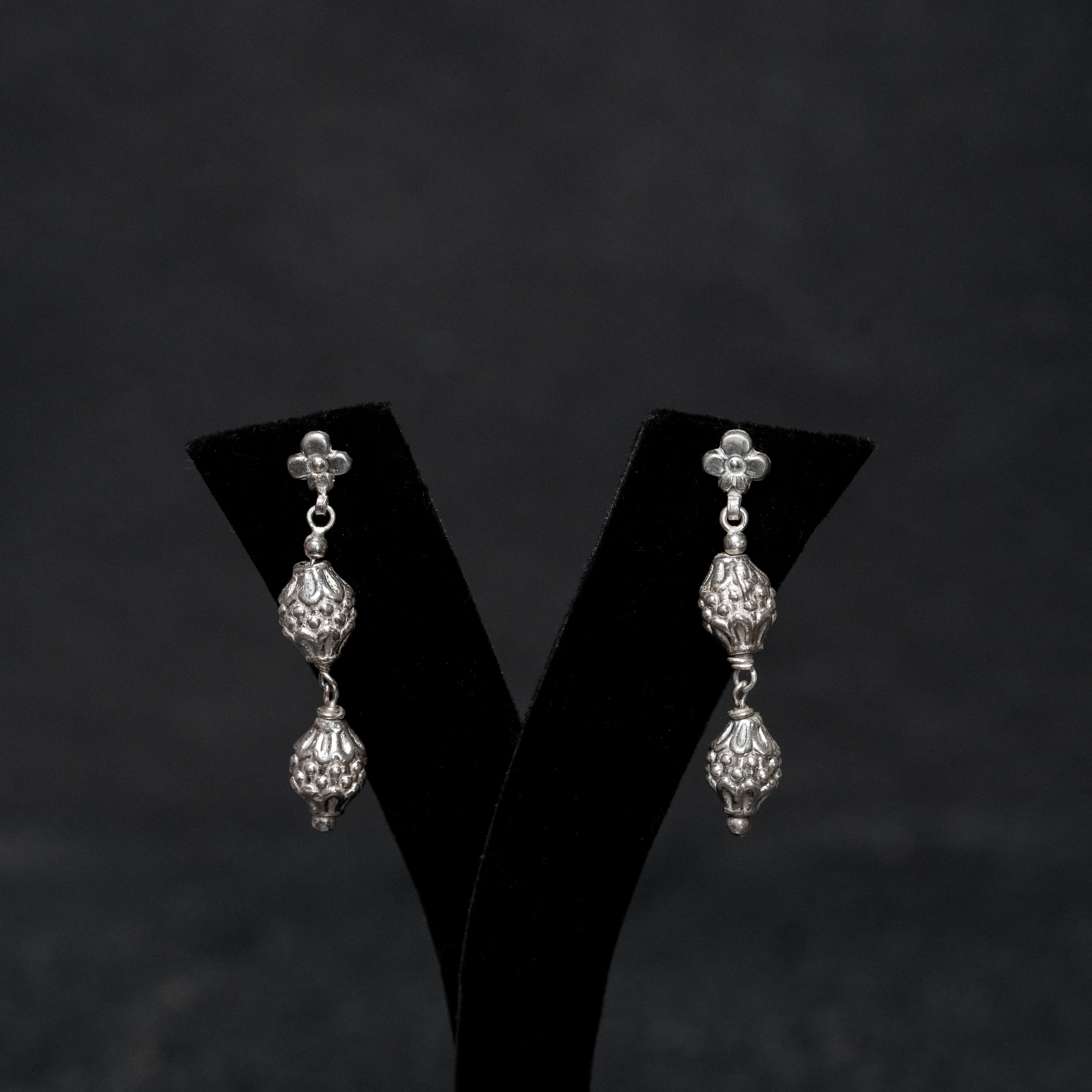 Silver Phoolvari Earrings
