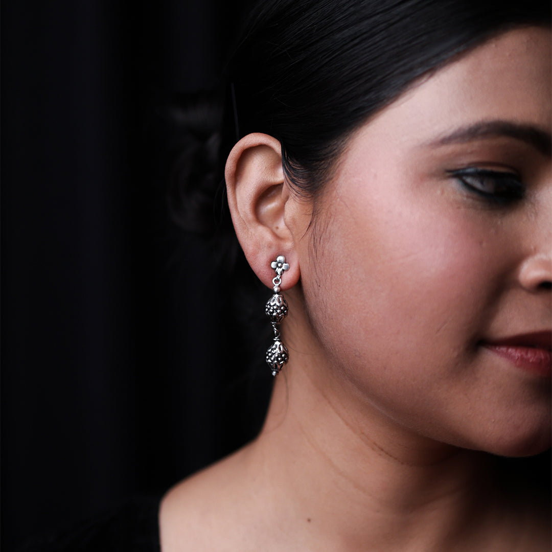 Silver Phoolvari Earrings