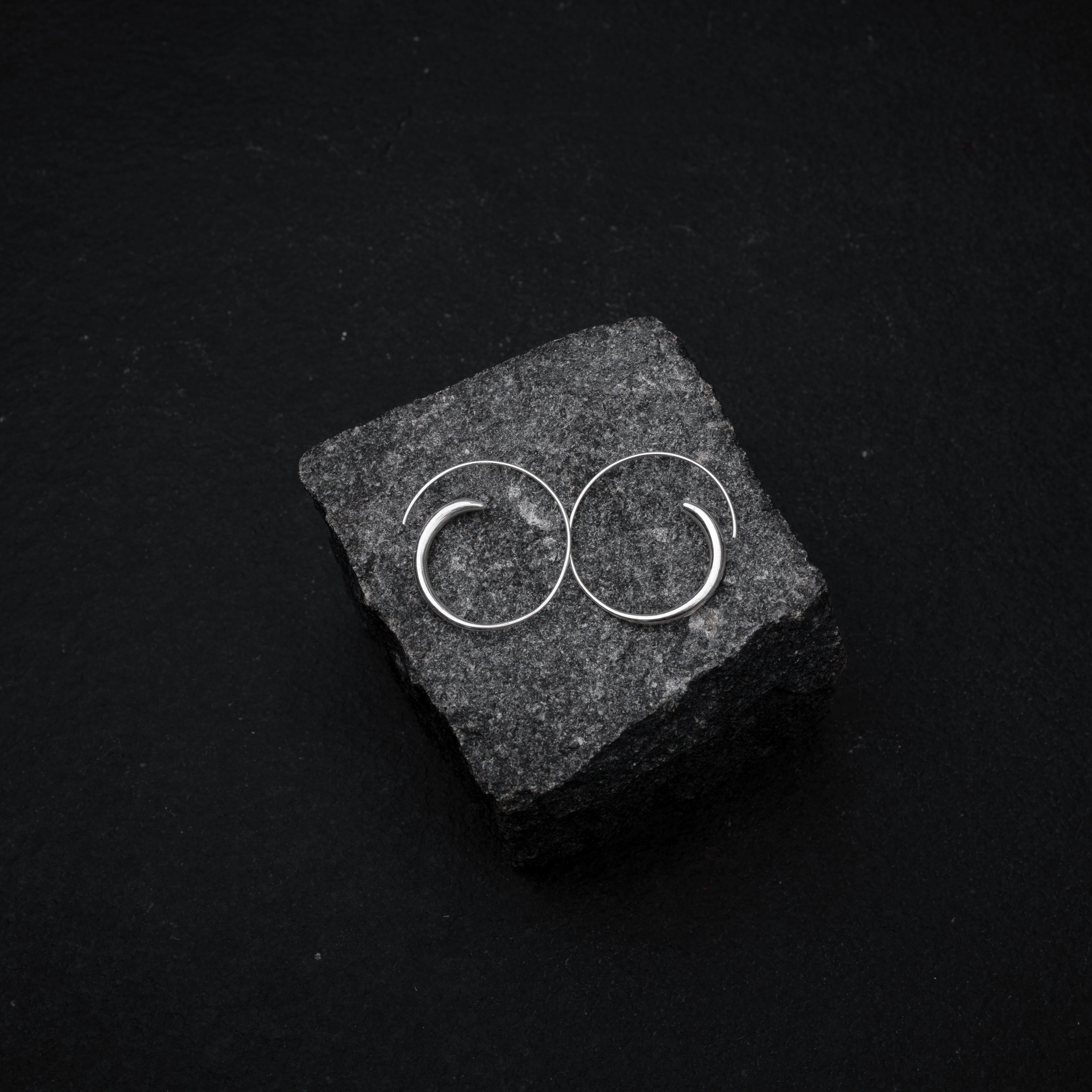 GHADULI Silver Hoops
