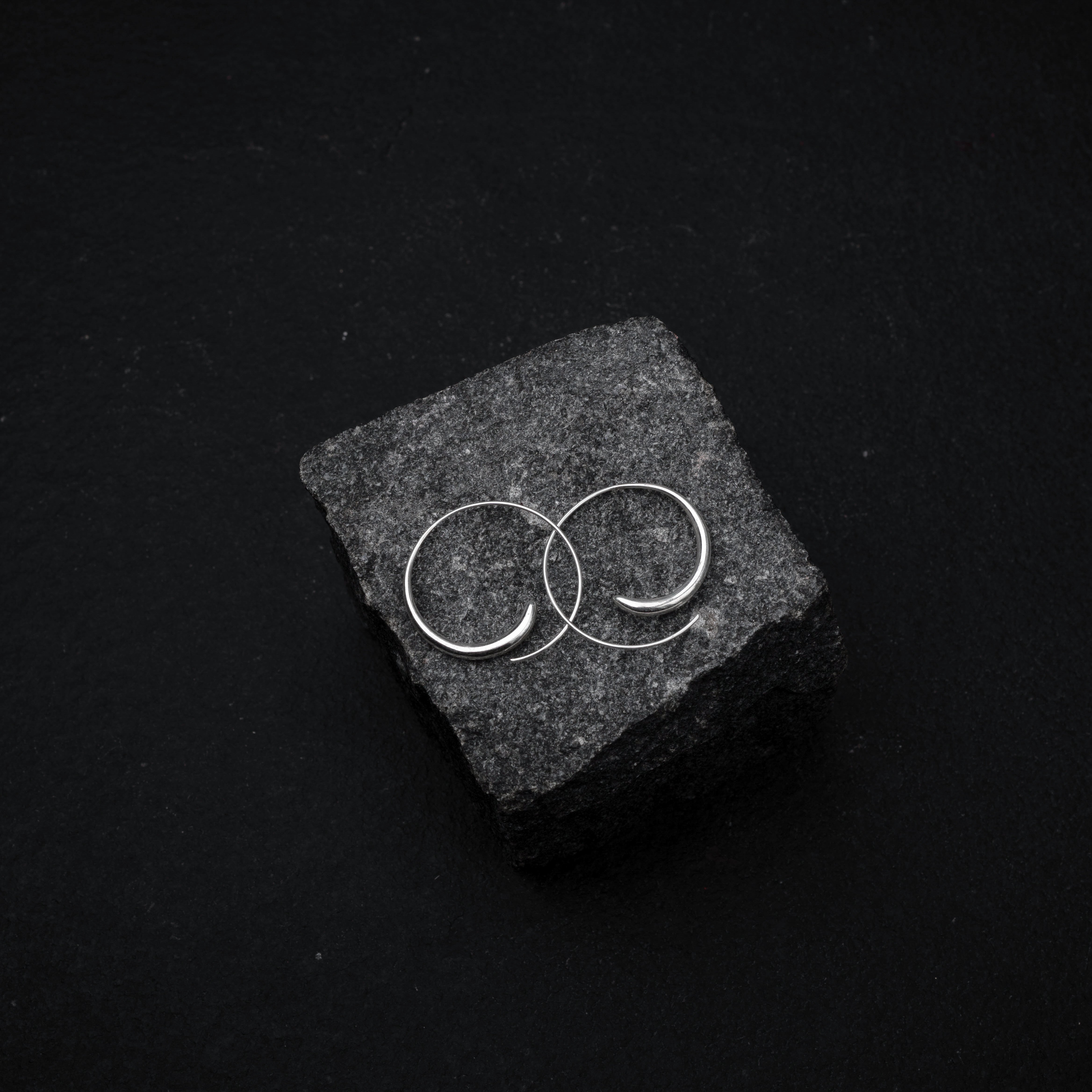 GHADULI Silver Hoops