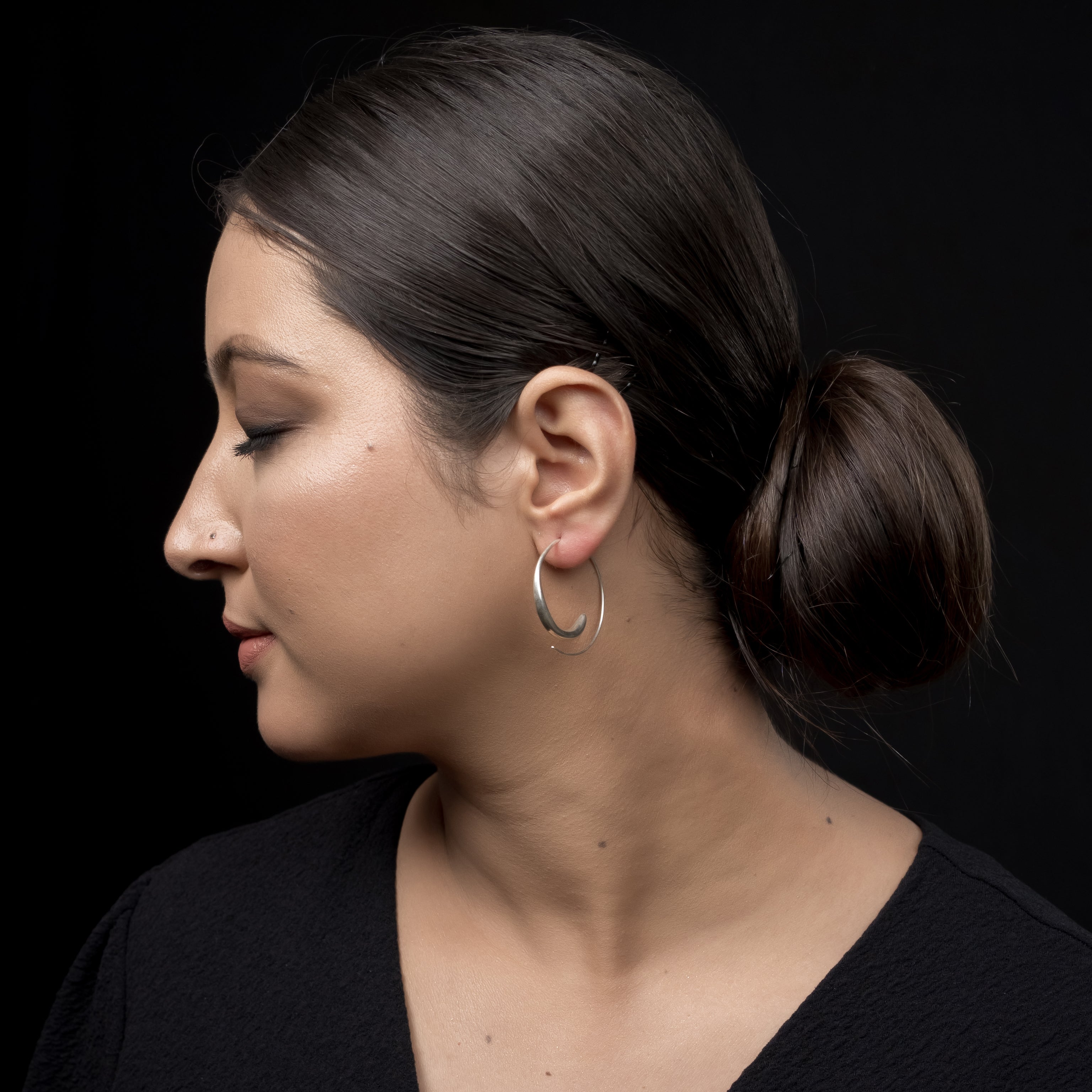 GHADULI Silver Hoops