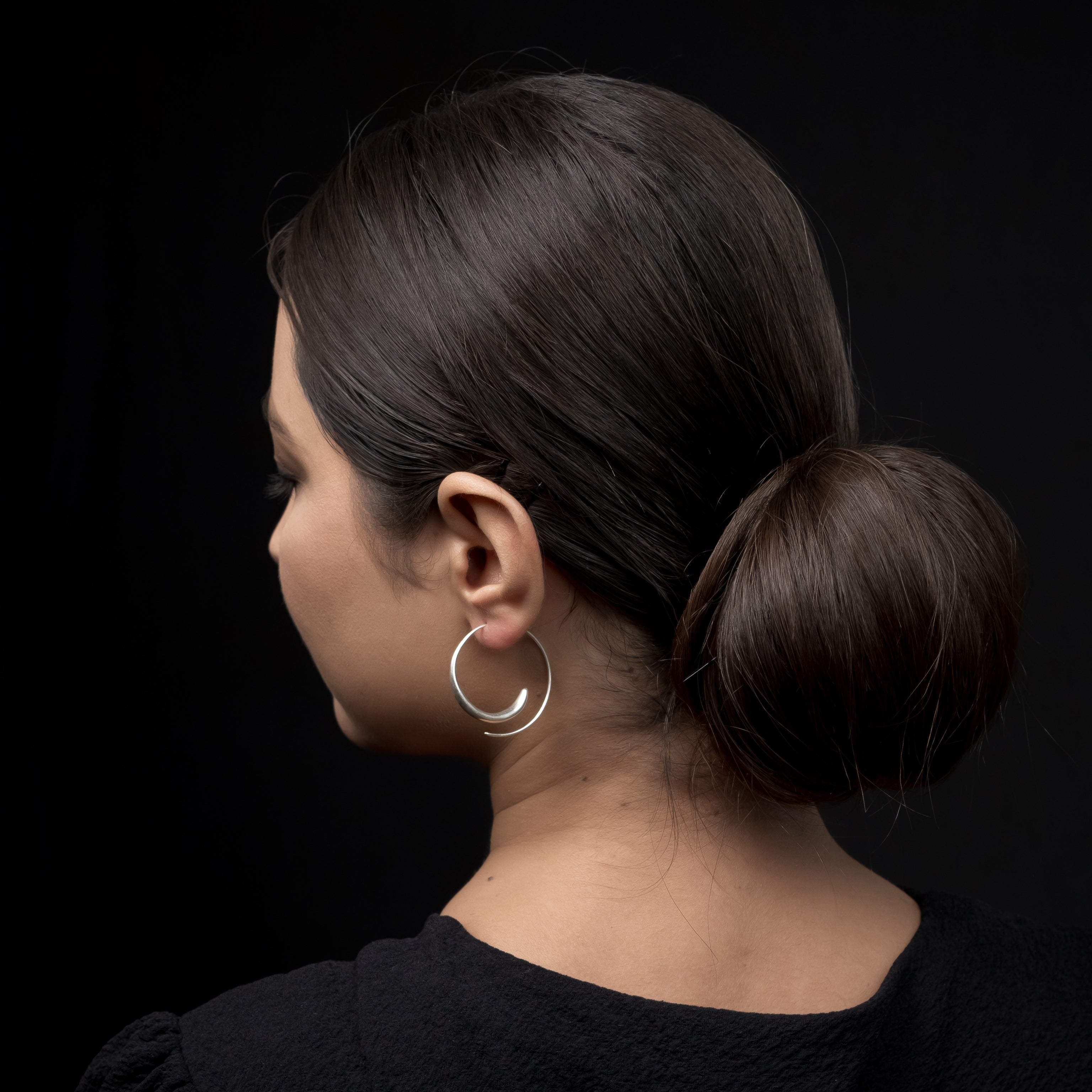 GHADULI Silver Hoops