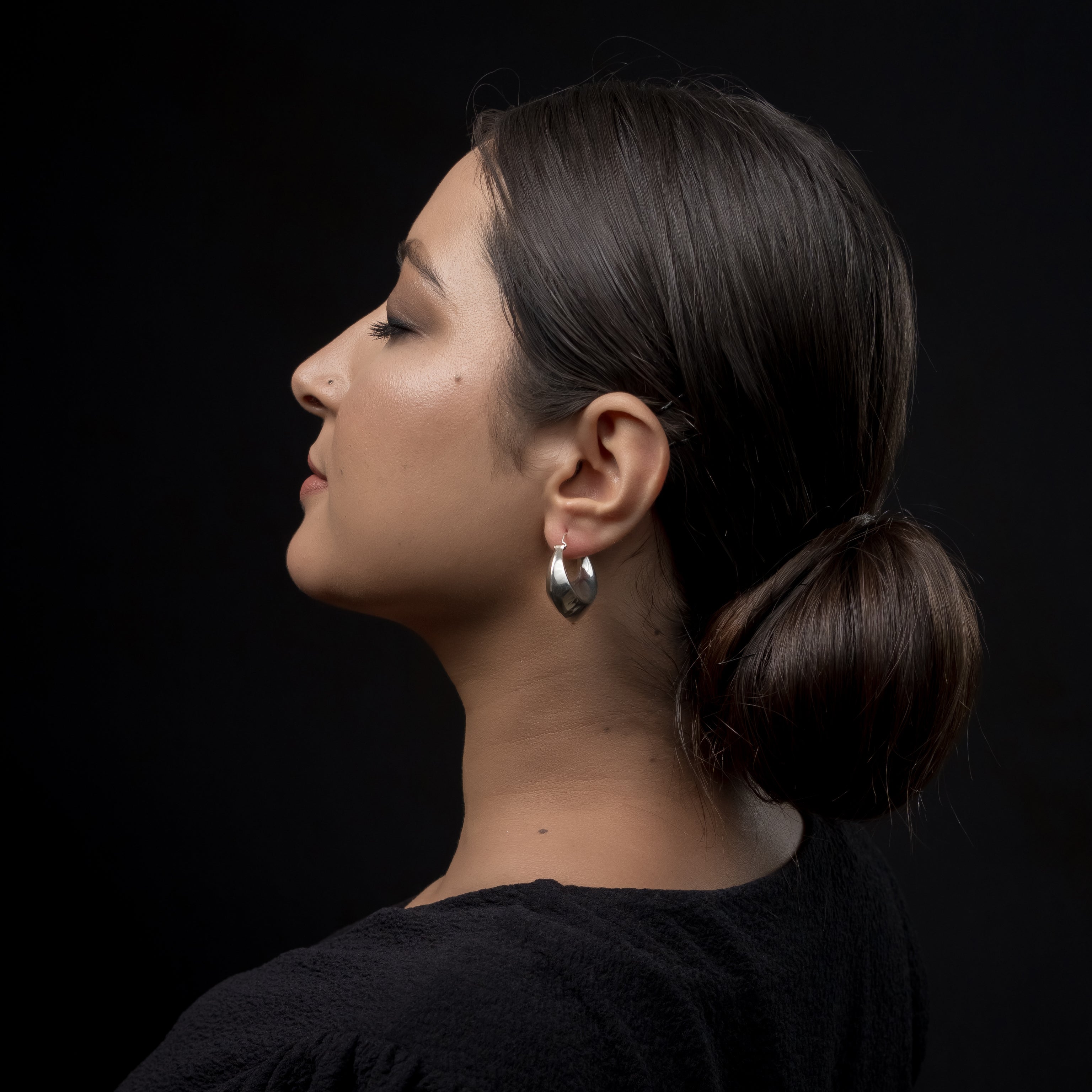 BAJRO Silver Hoops
