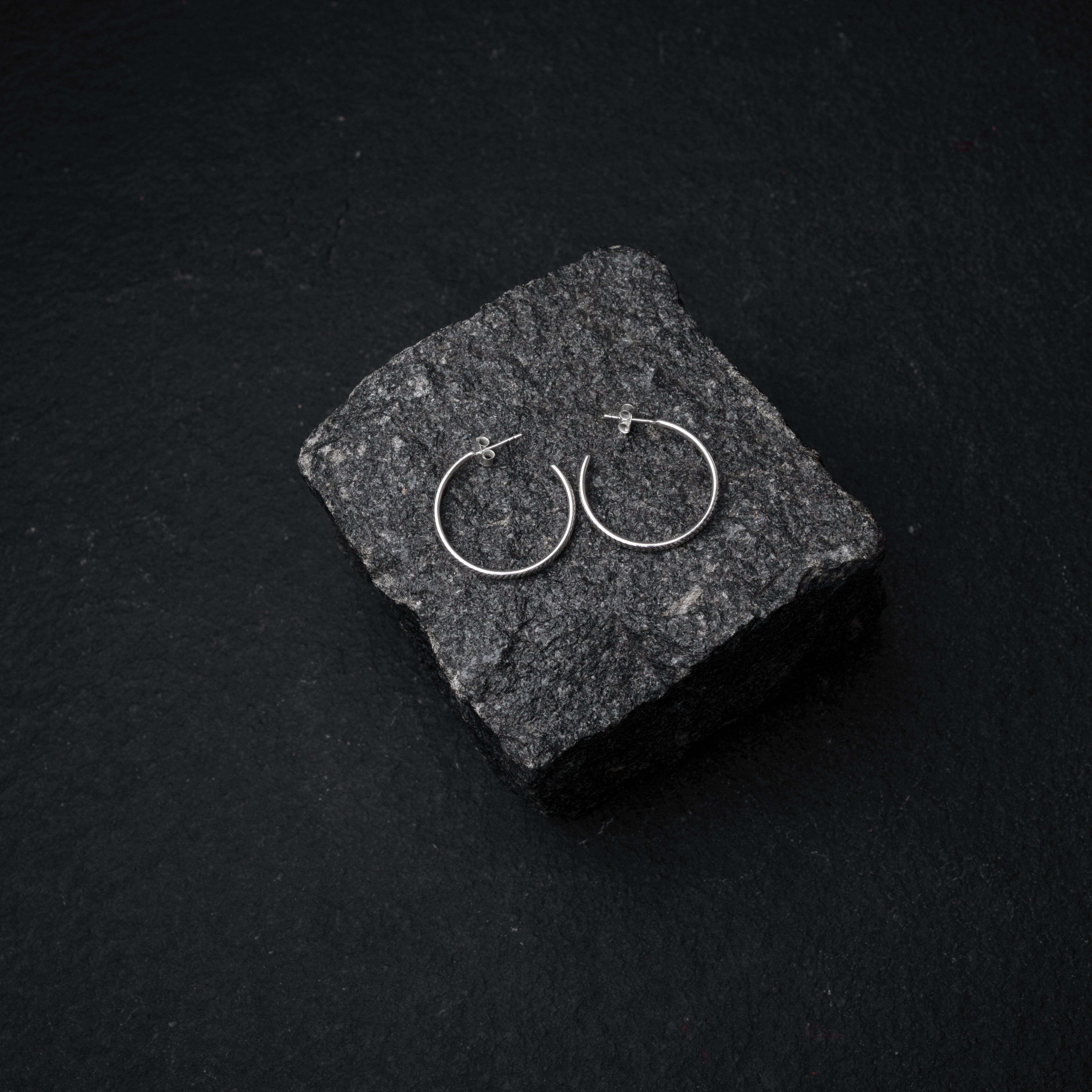 DARMA Silver Hoops