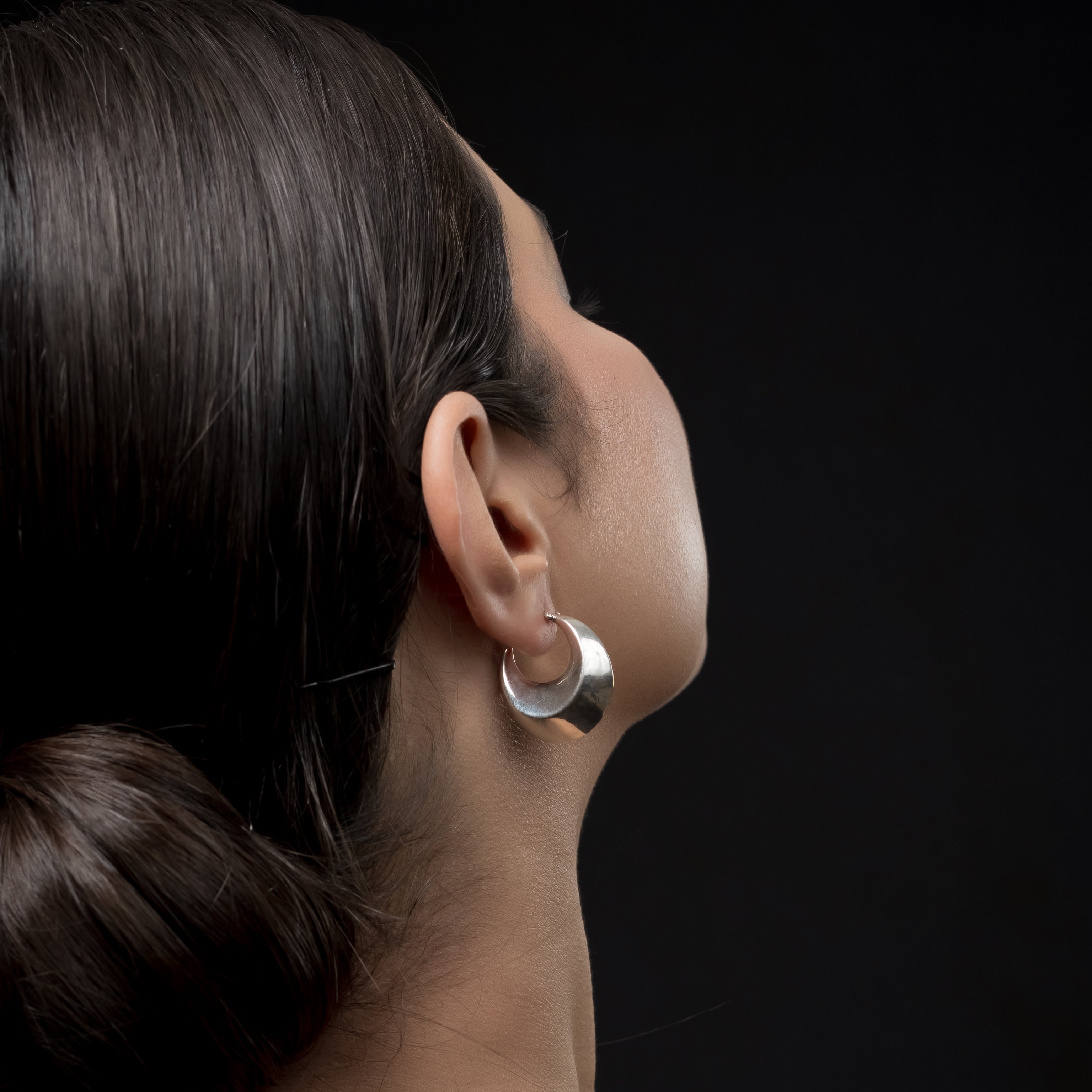 BAJRO Silver Hoops