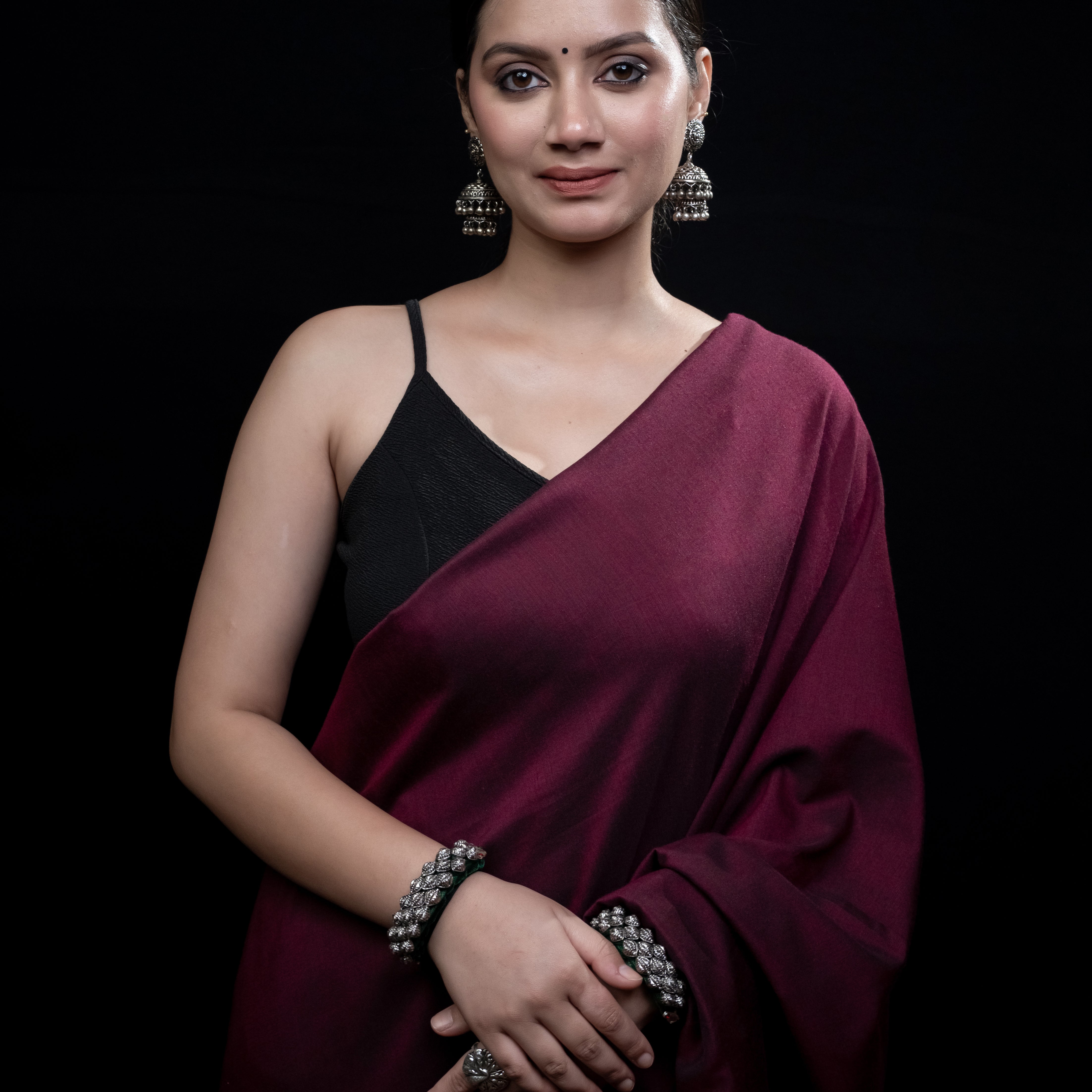 Leher Silver Jhumki