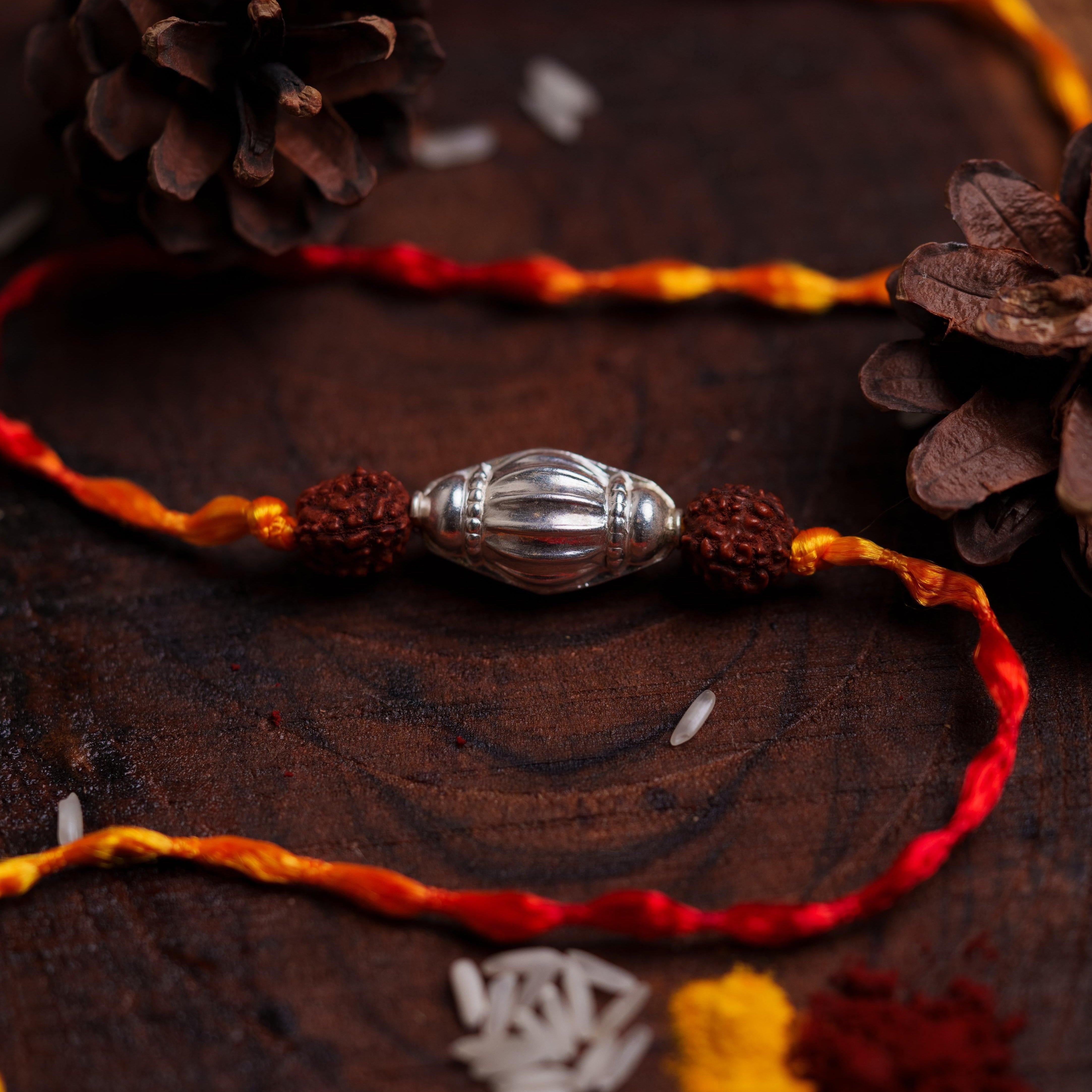 Rudrai silver Rakhi
