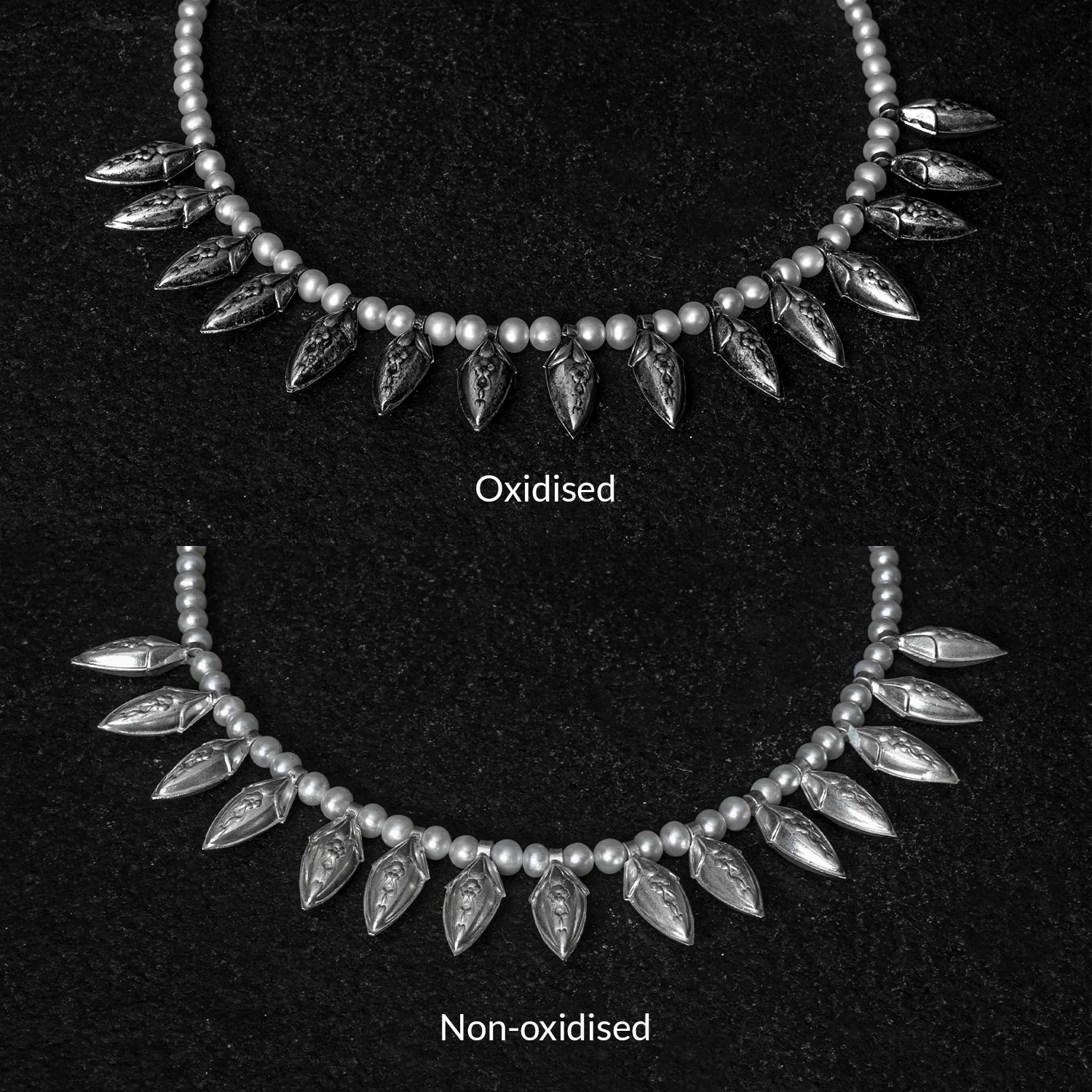 Silver Champakali haar