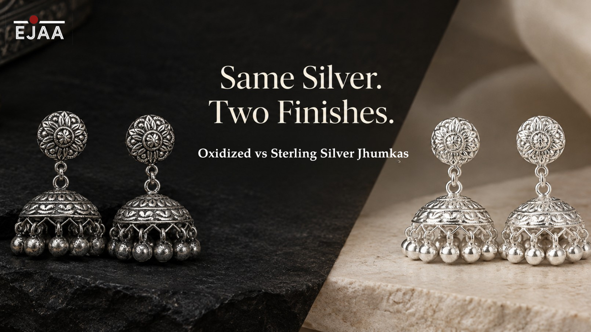 Oxidized vs. Sterling Silver Jhumka