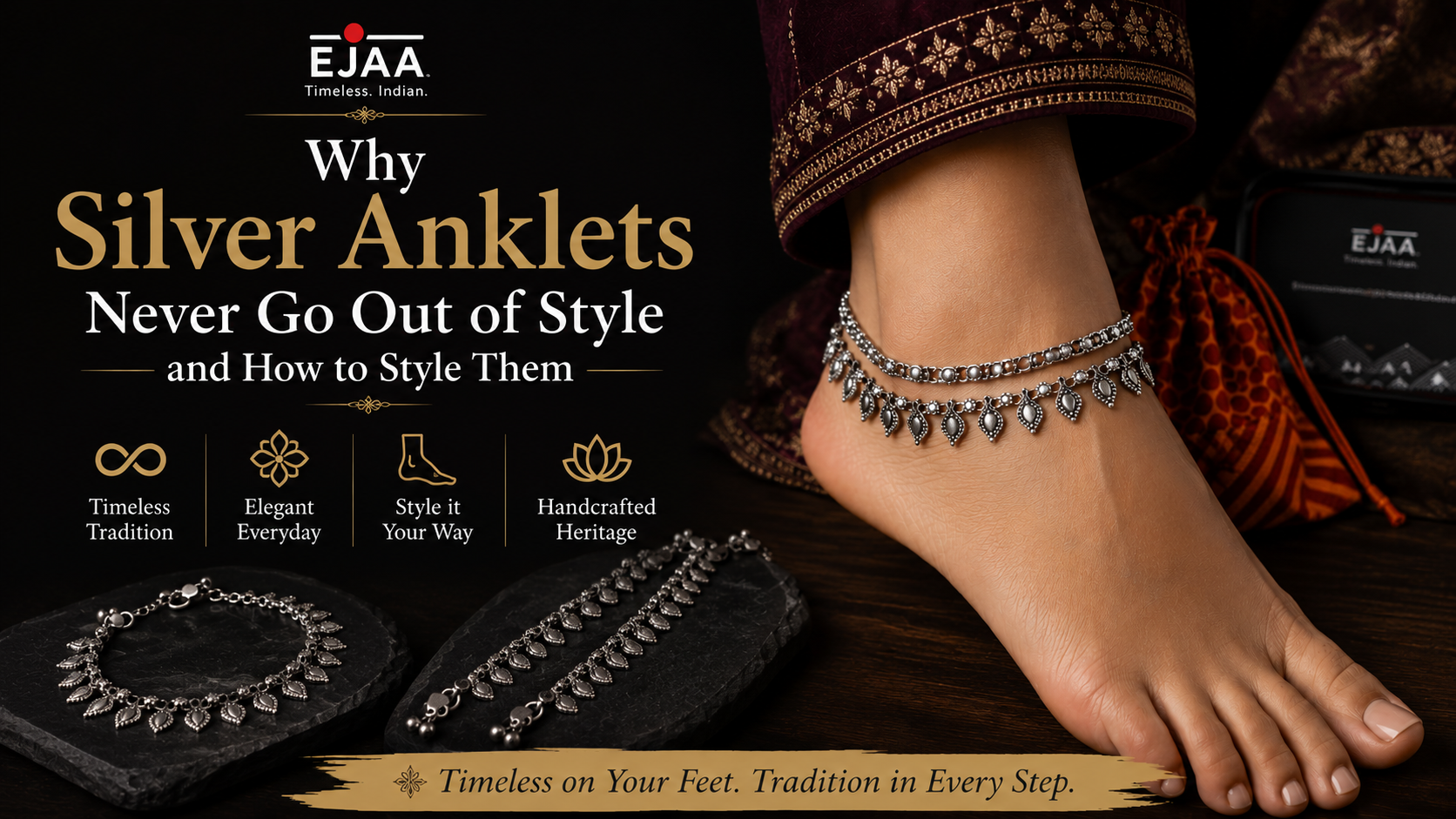 Silver Anklets from Ejaa 