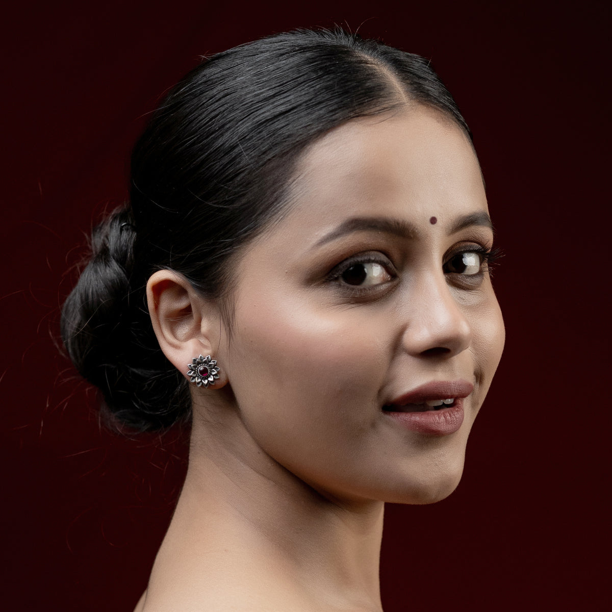 Buy Silver Gulmisha Studs for Women Online in India | Ejaa