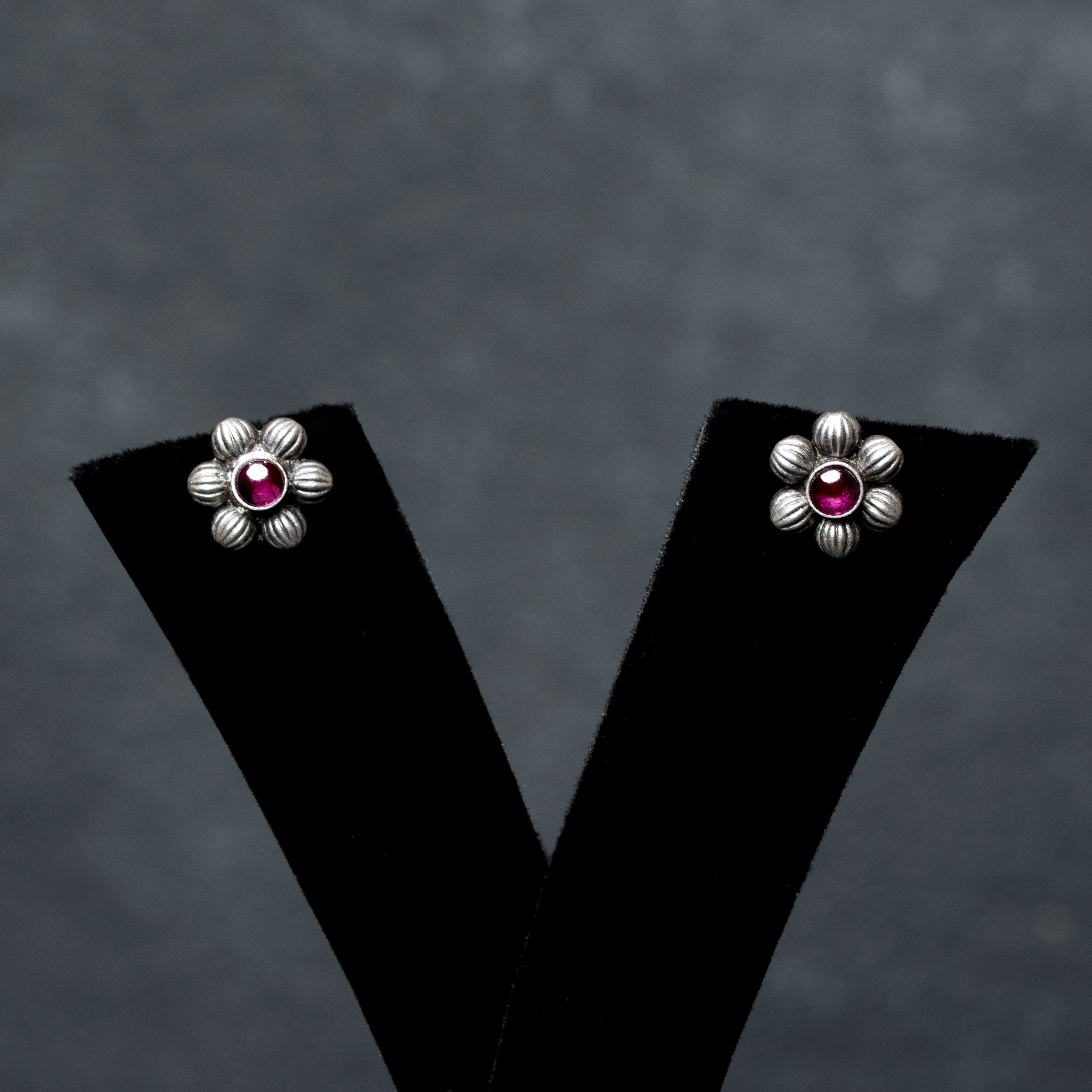 Silver Phoolika Studs