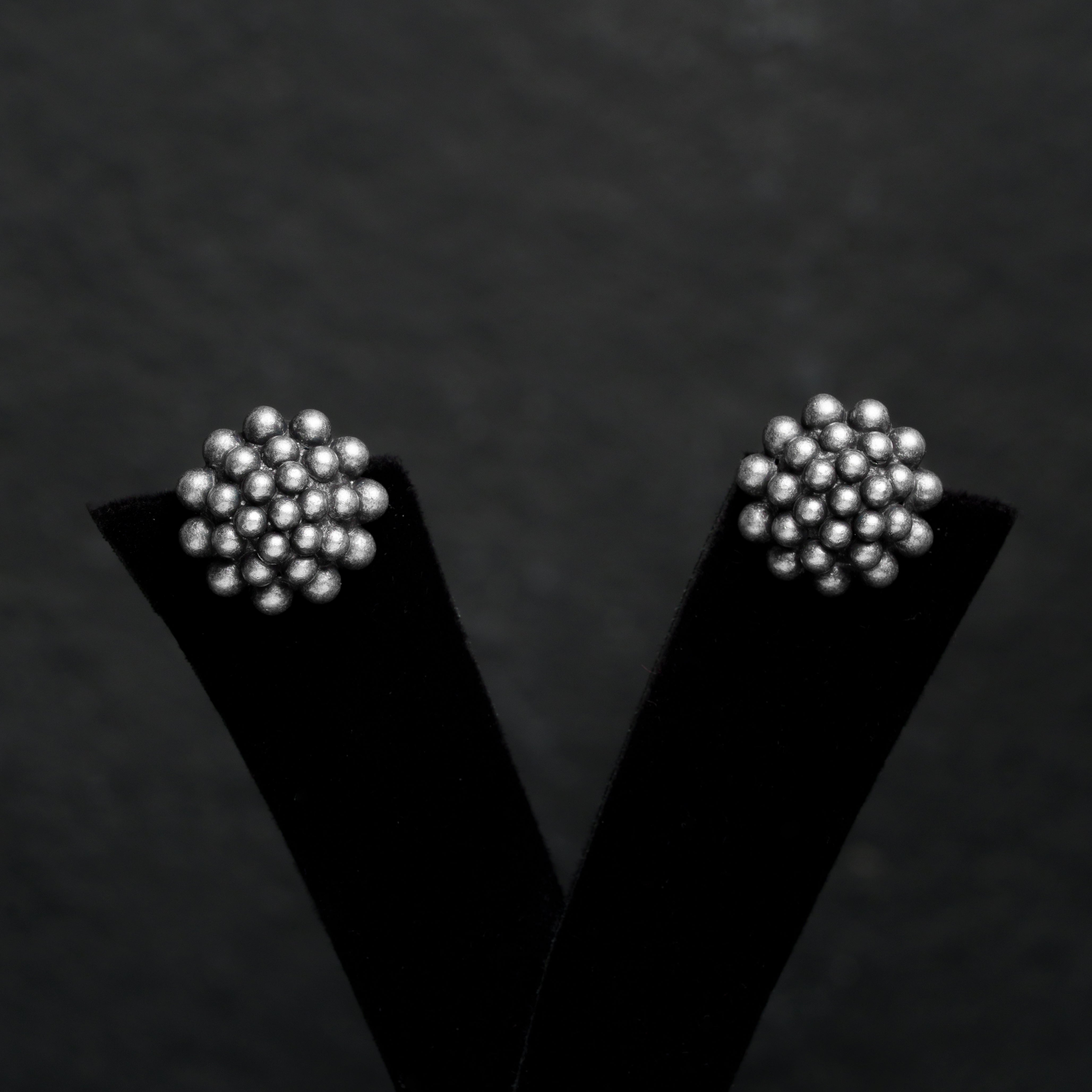 Silver Rajphool Studs
