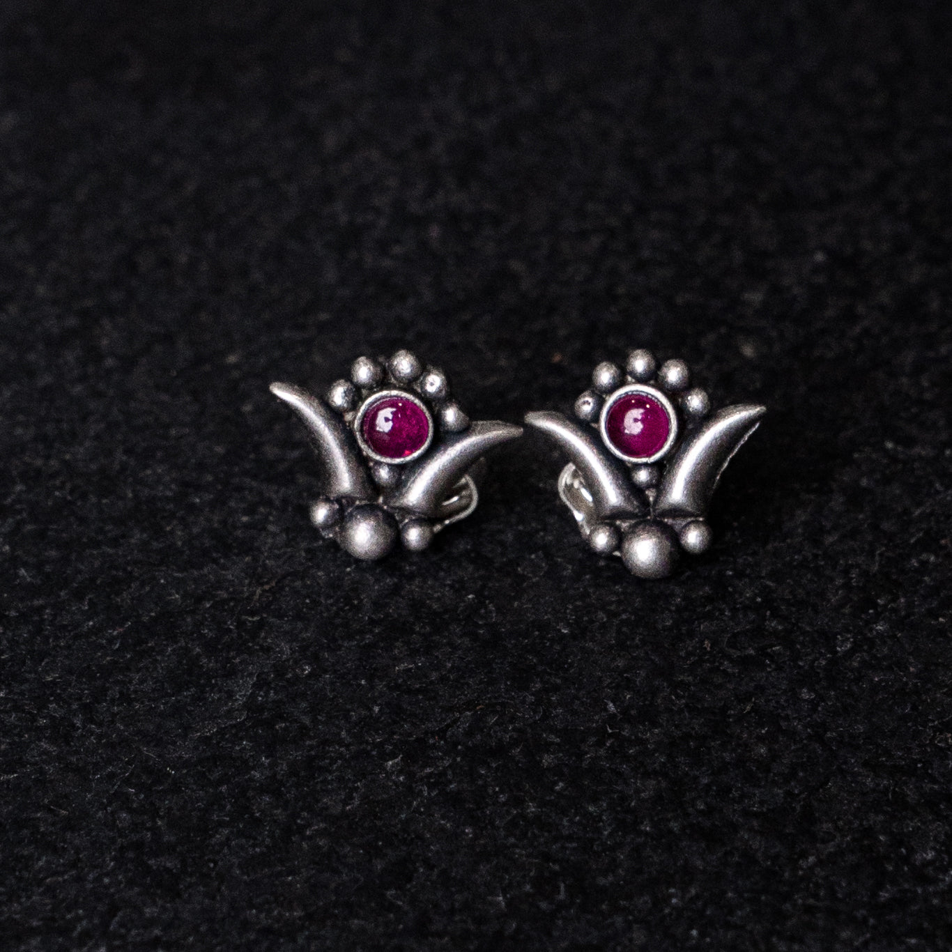 Silver Phoolkali Studs