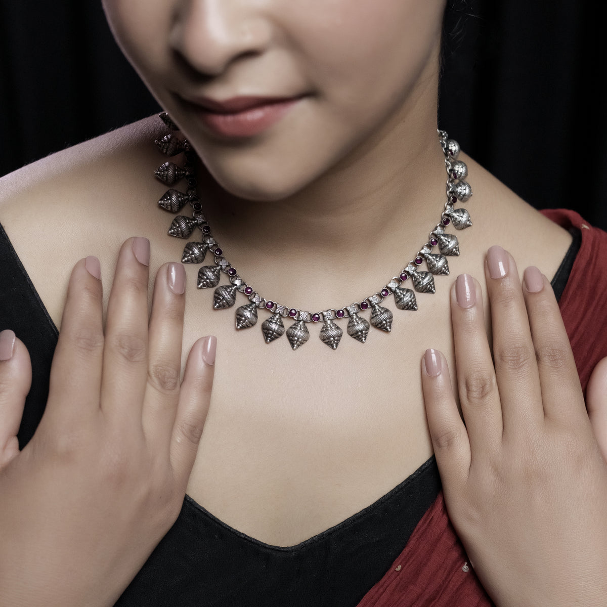 Buy Trendy Silver Devshank Haar Online in India | Ejaa