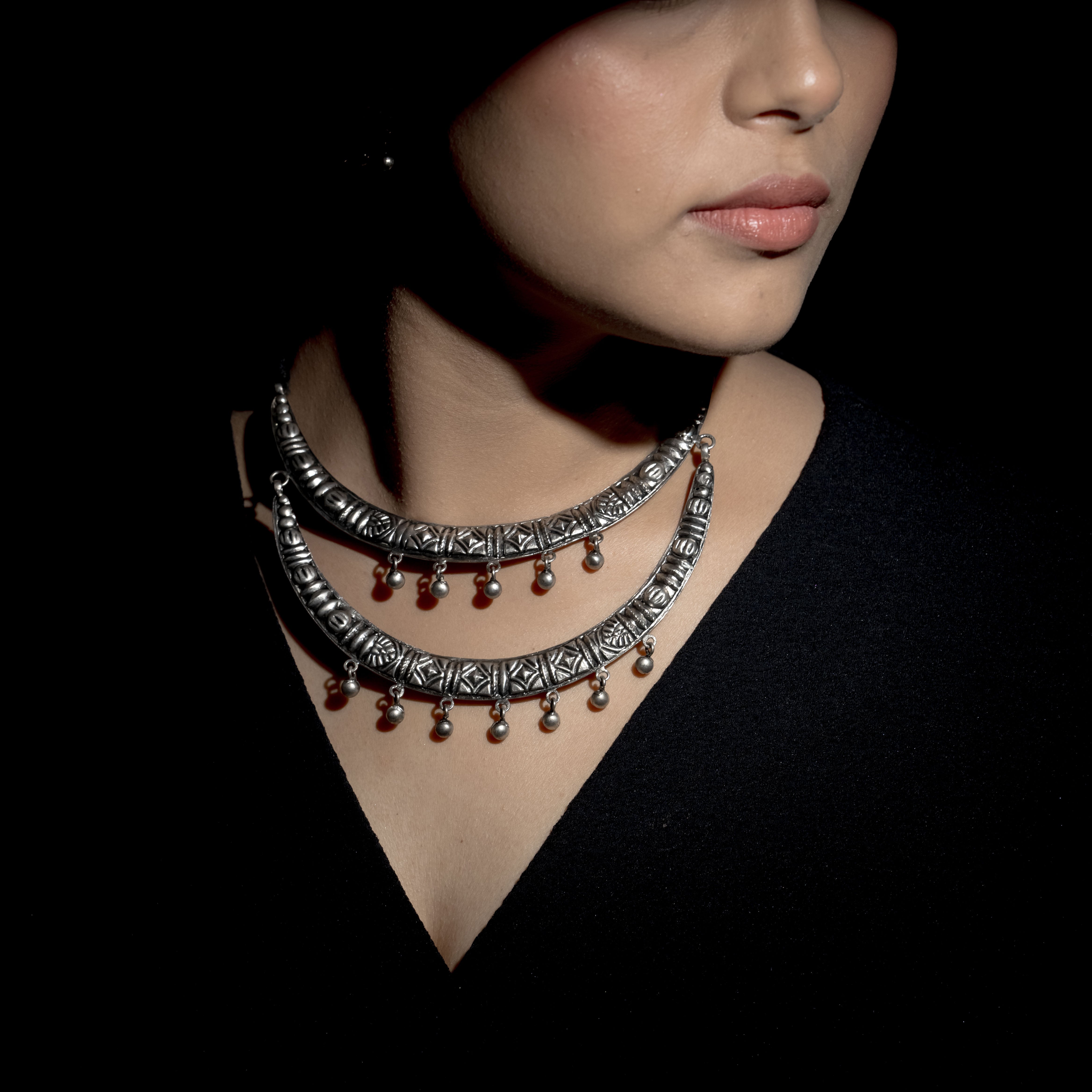 Rooh Hasuli Silver Choker