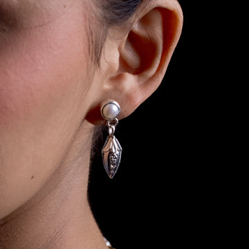 Champakali Silver Stud Earrings