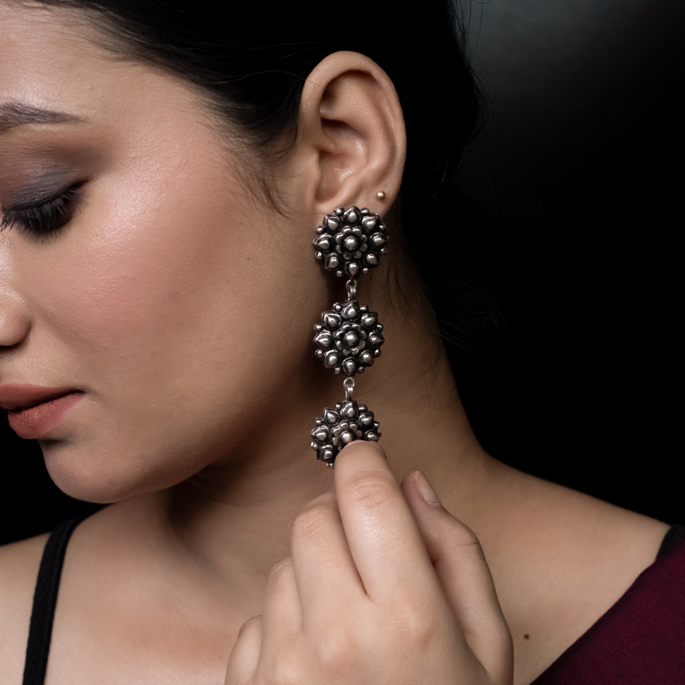 Chandak Pure Silver Danglers Earrings