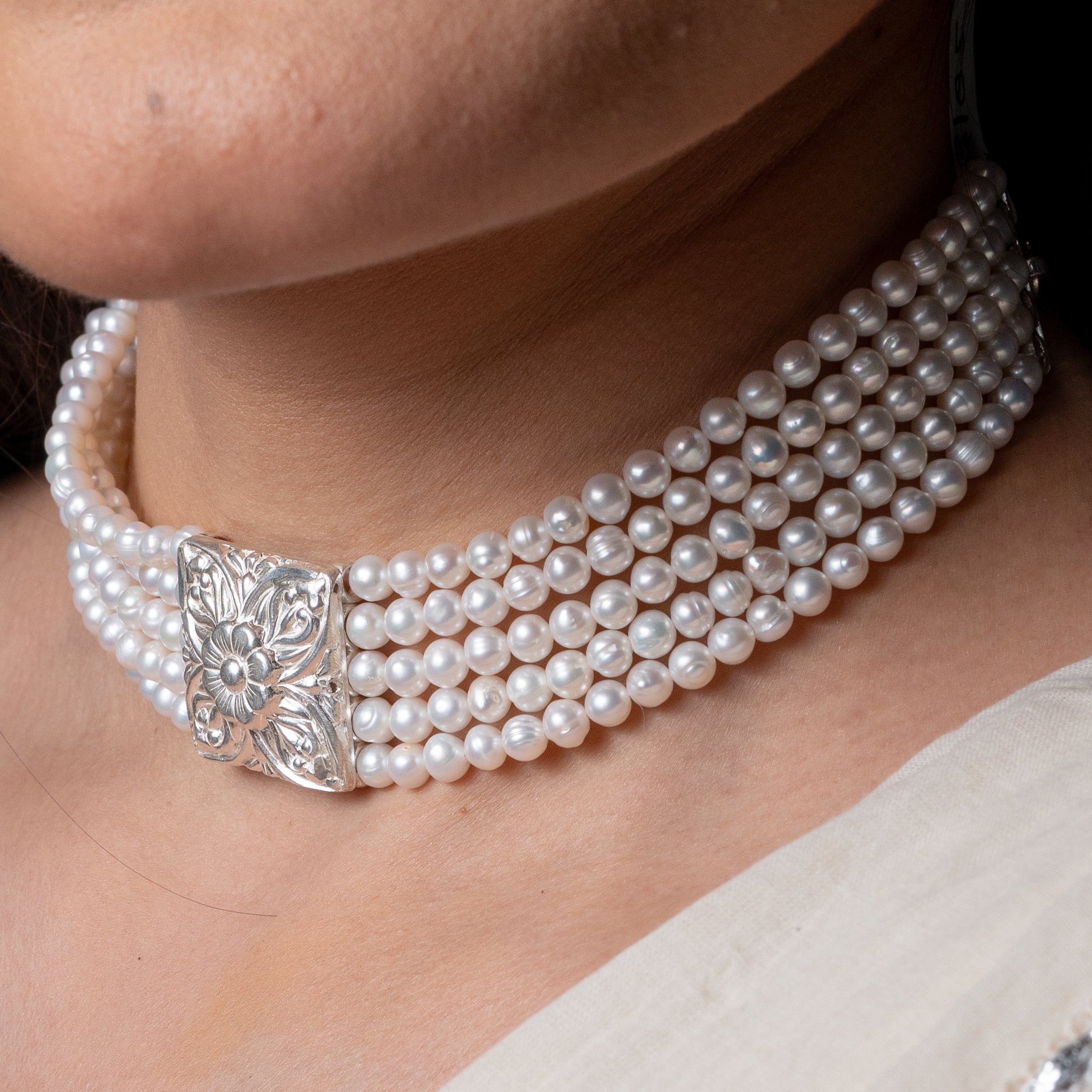 Silver Choker - Varg Pearl Guluband