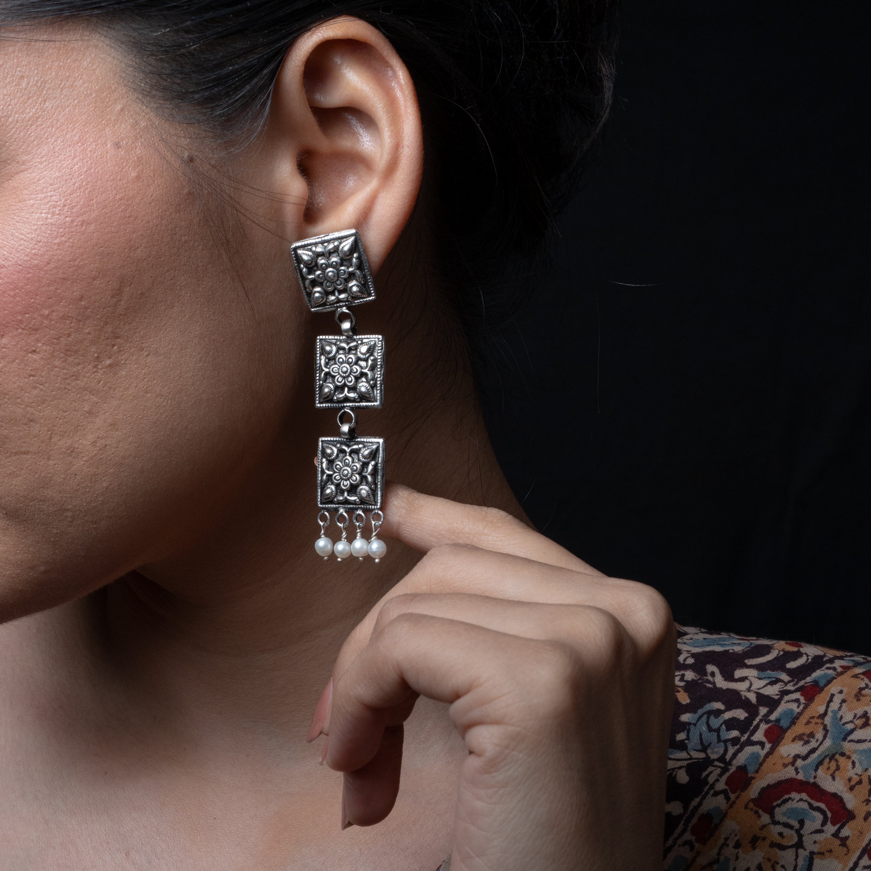 Silver Earrings - Kumud Danglers