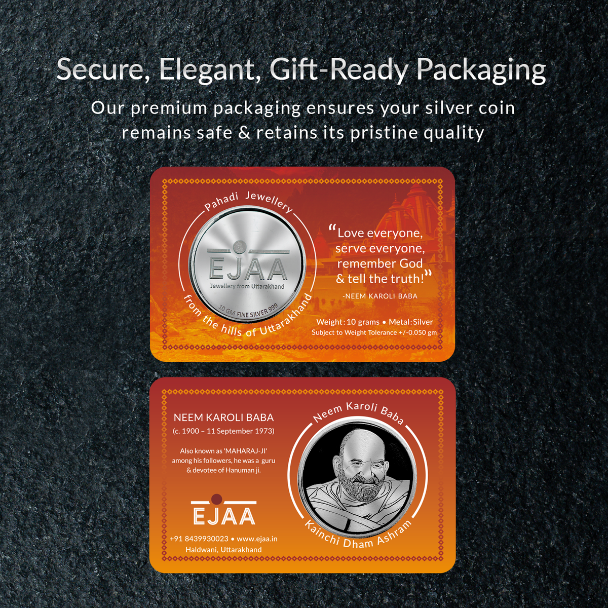 Buy Neem Karoli Baba Silver Coin – Divine Blessings | Ejaa