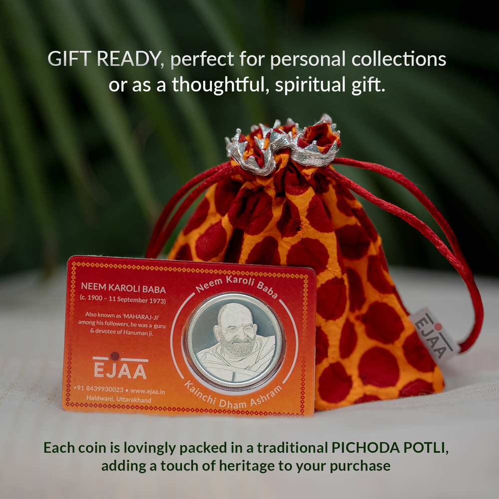 Buy Neem Karoli Baba Silver Coin – Divine Blessings | Ejaa