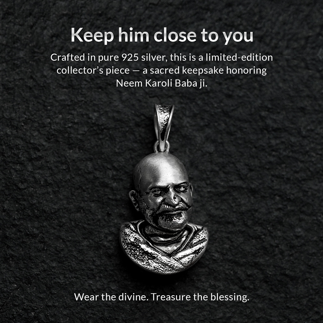 Silver Pendent- Special Edition- Neem Karoli Baba