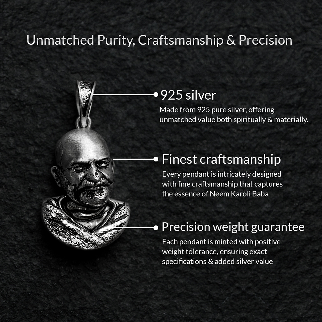 Silver Pendant- Special Edition- Neem Karoli Baba