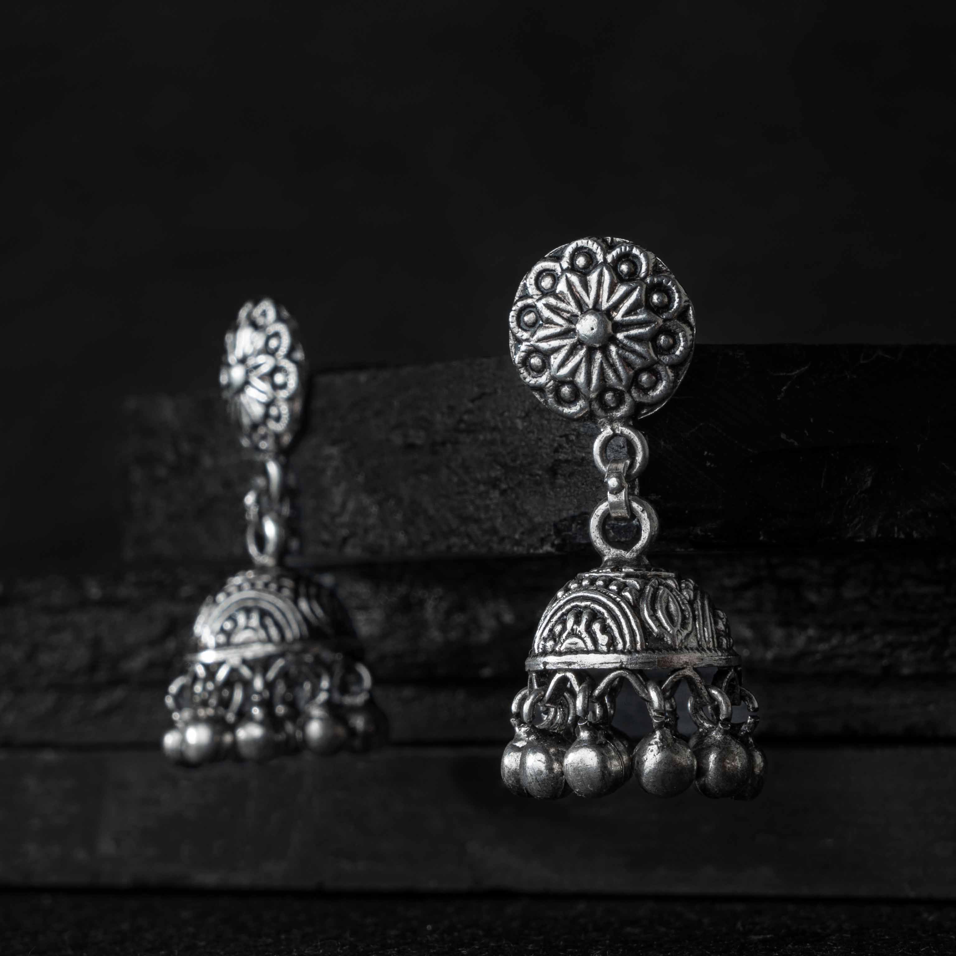 Tara Silver Jhumki Earring