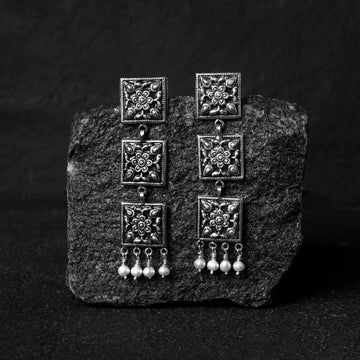 Silver Earrings - Kumud Danglers