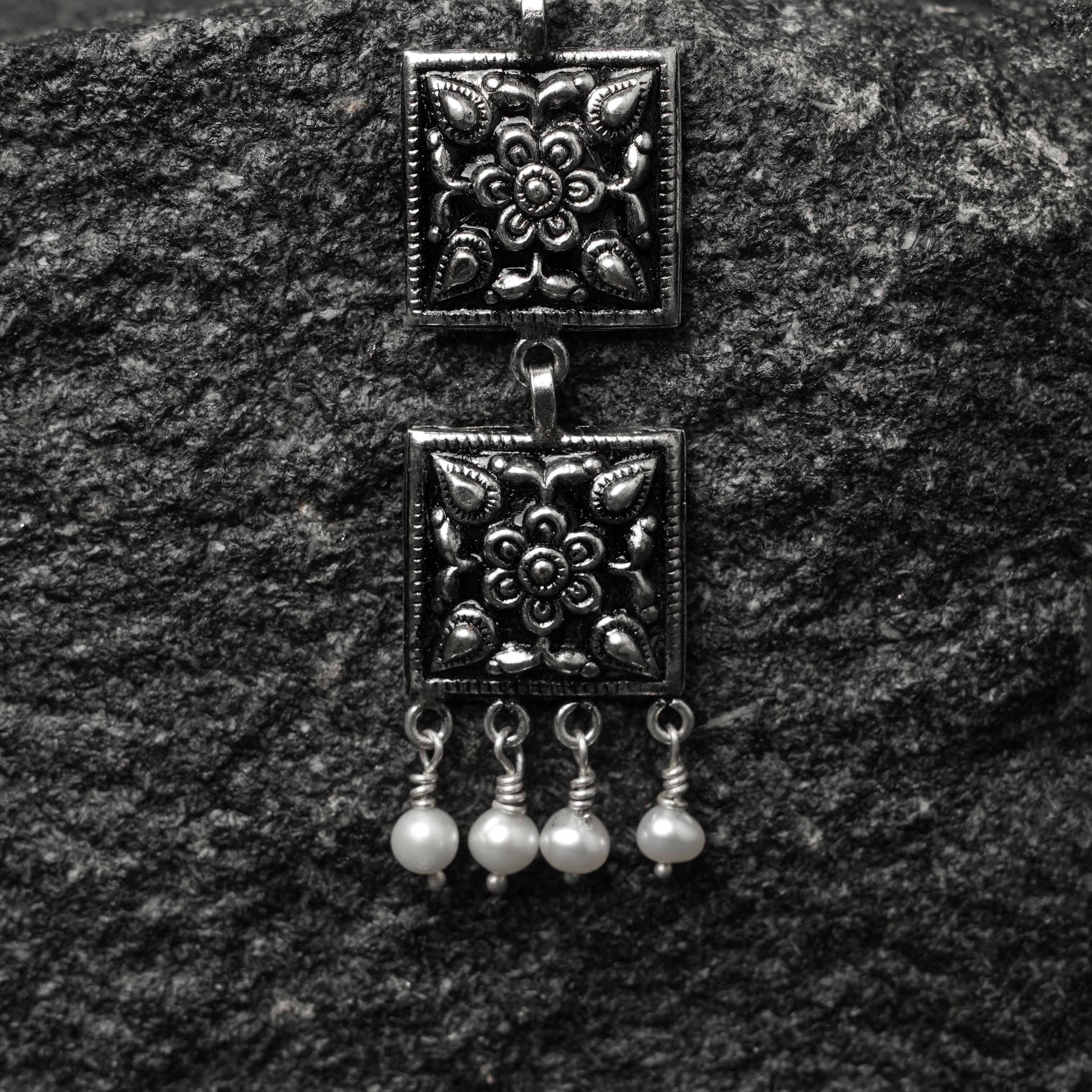 Chaukhandi Danglers Silver Earrings Designs