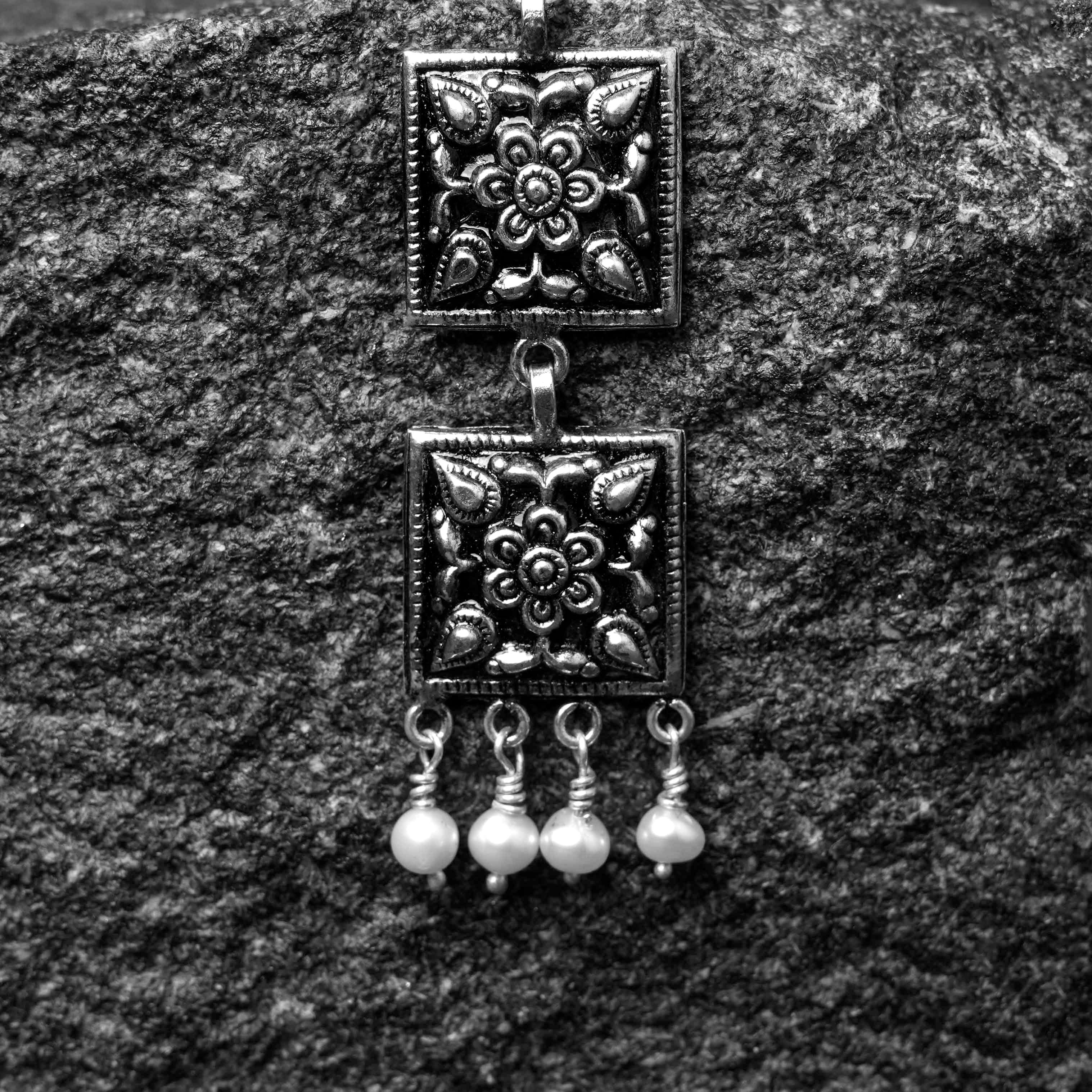 Silver Earrings - Kumud Danglers