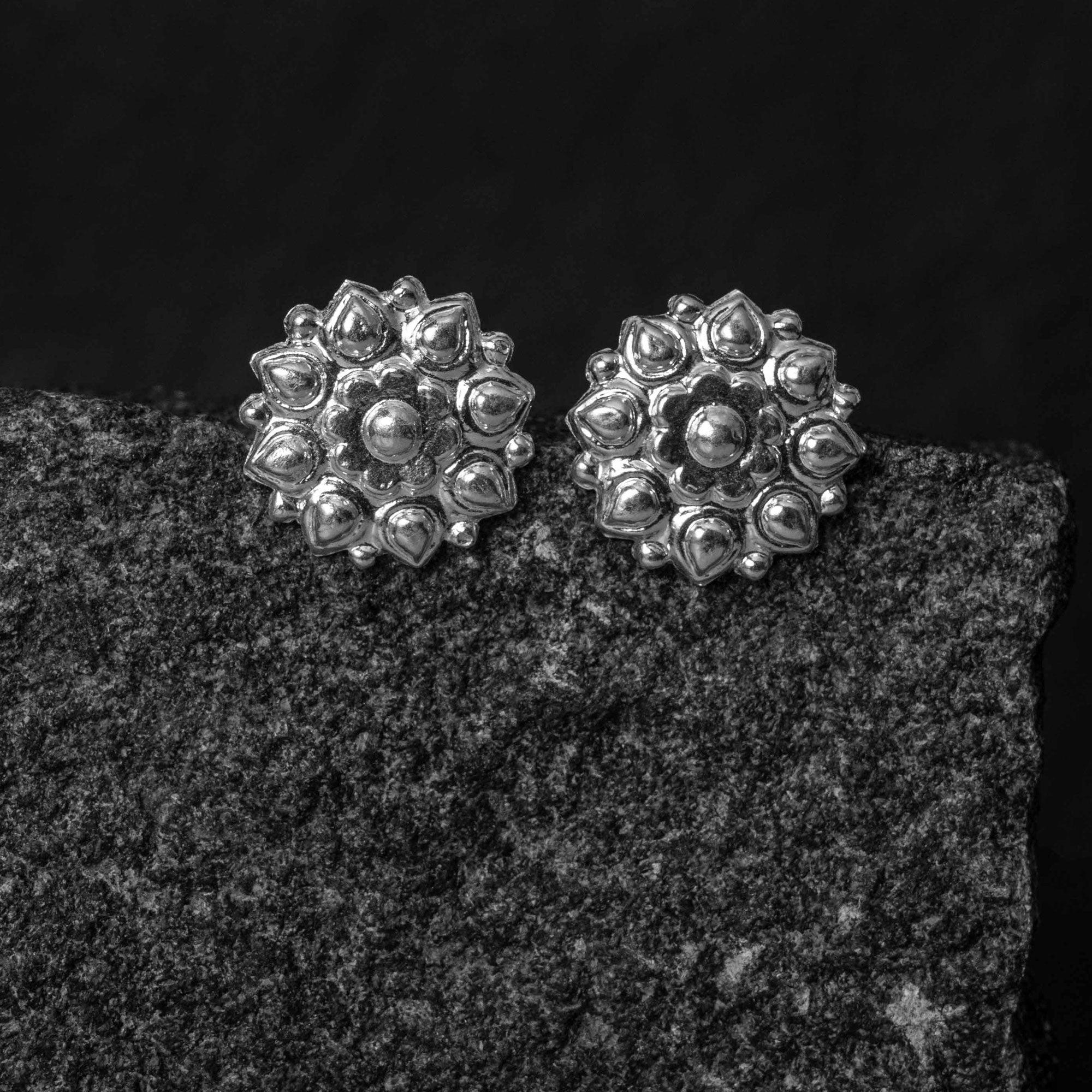 Chandak Silver Studs Earrings