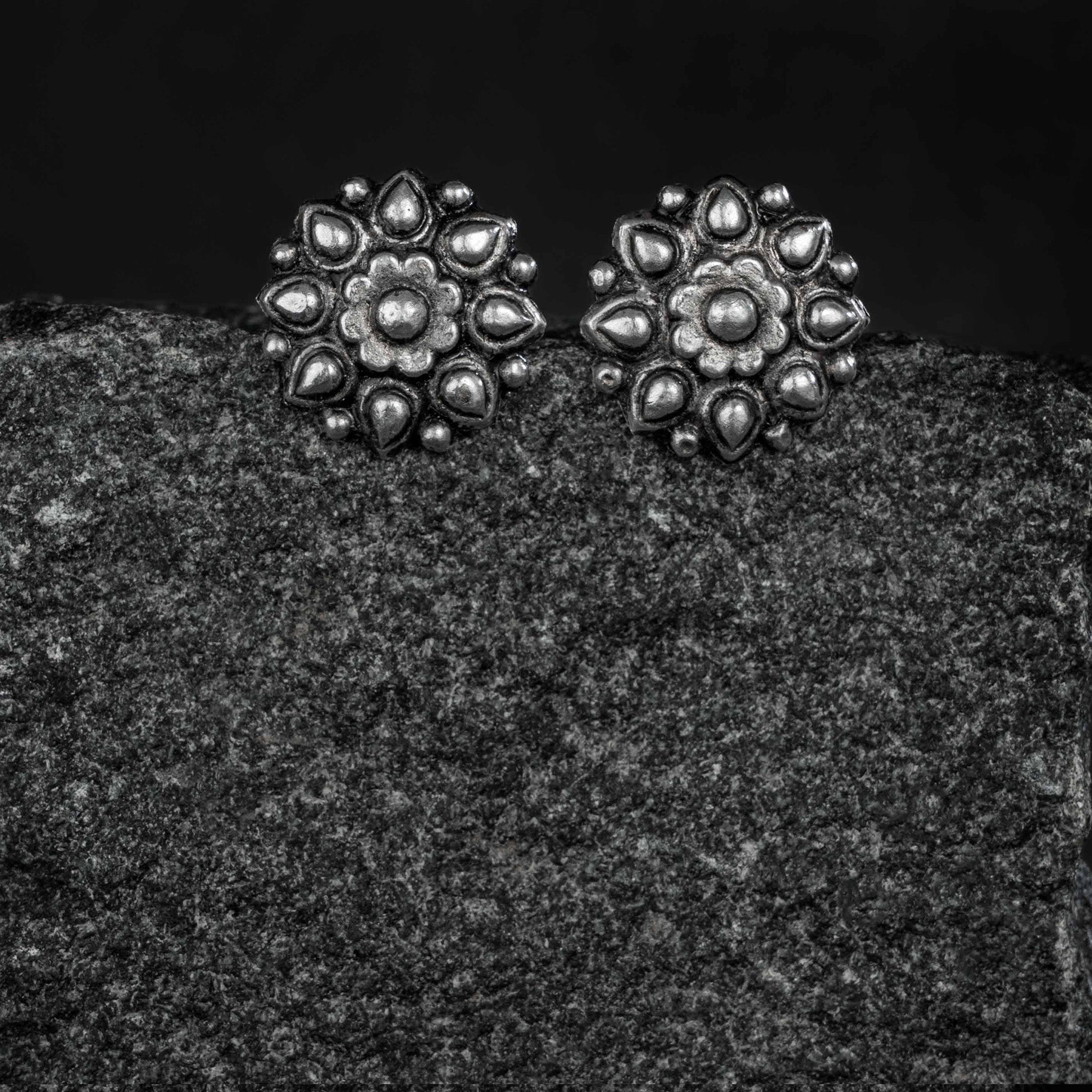 Chandak Silver Studs Earrings