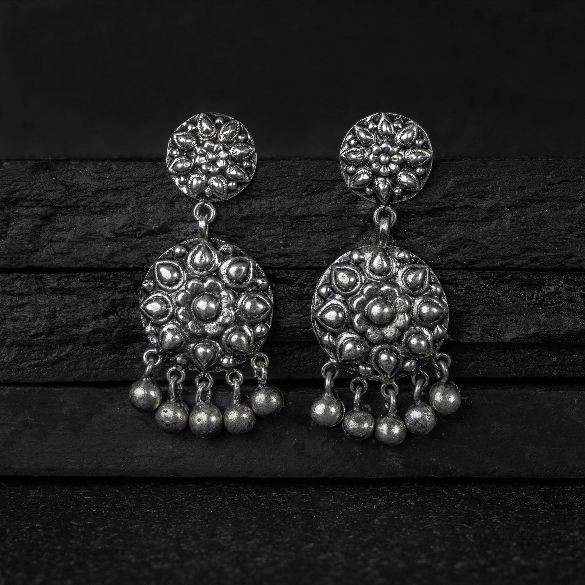 Chandak Silver Drops Earrings