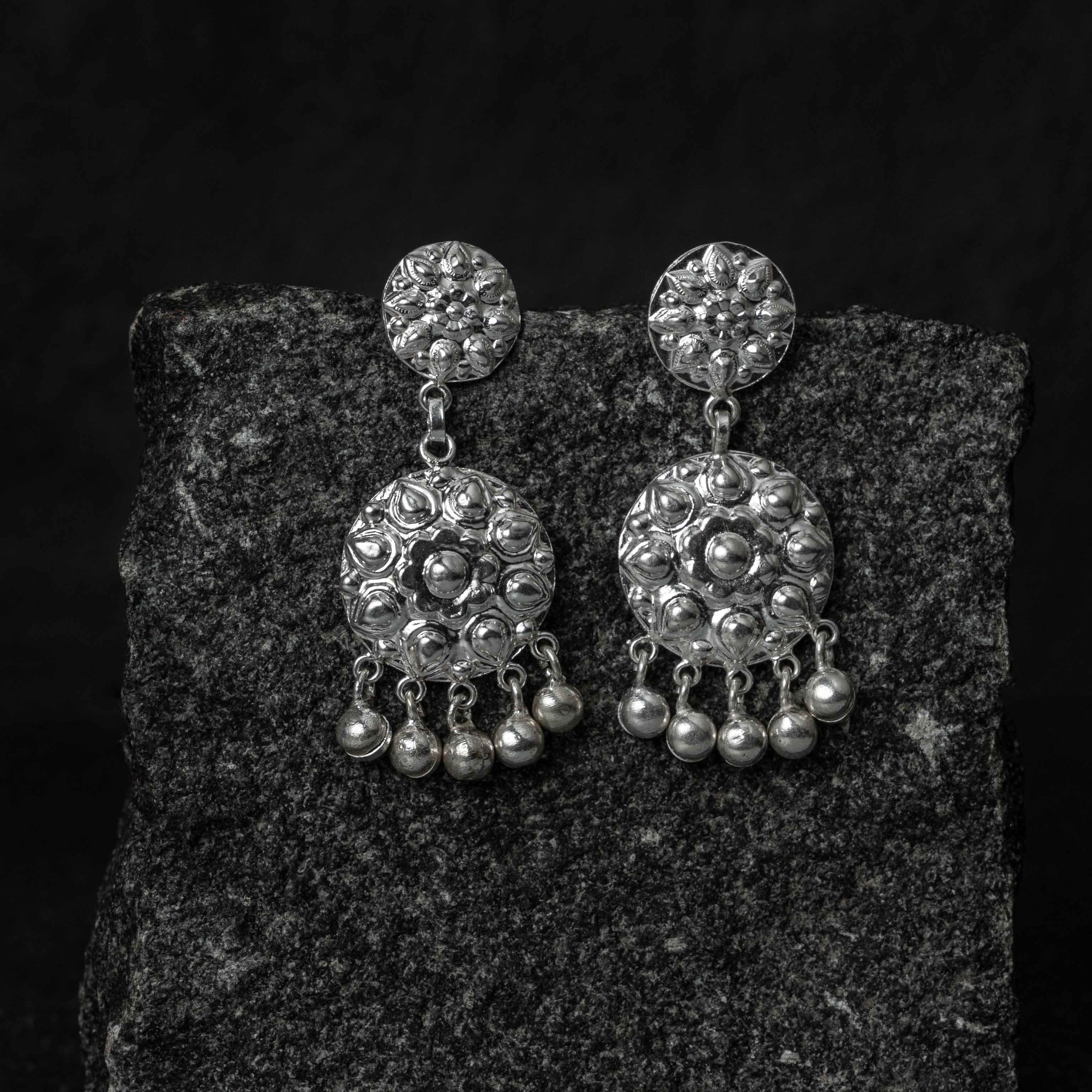 Chandak Silver Drops Earrings