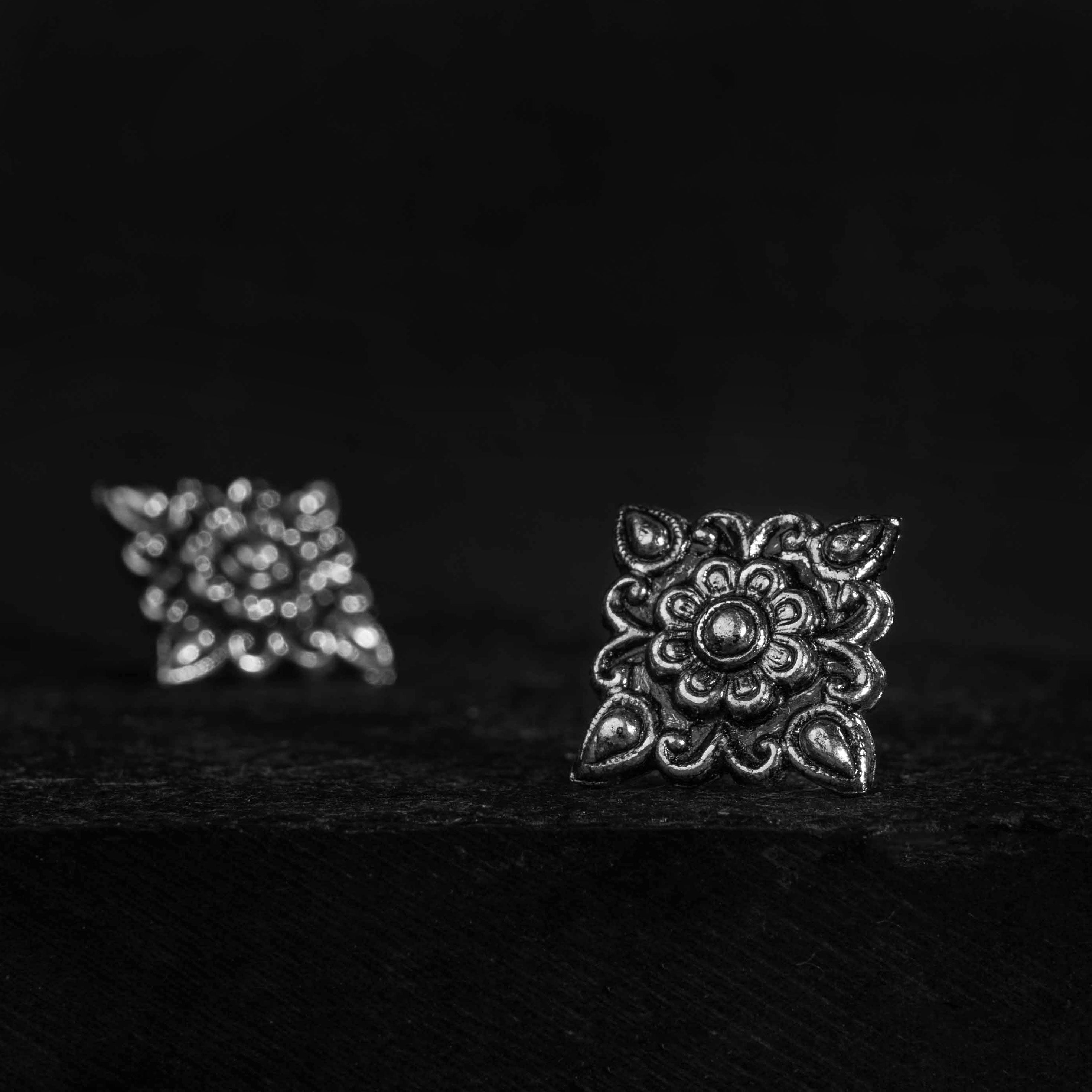 Chauki Silver Studs Earrings