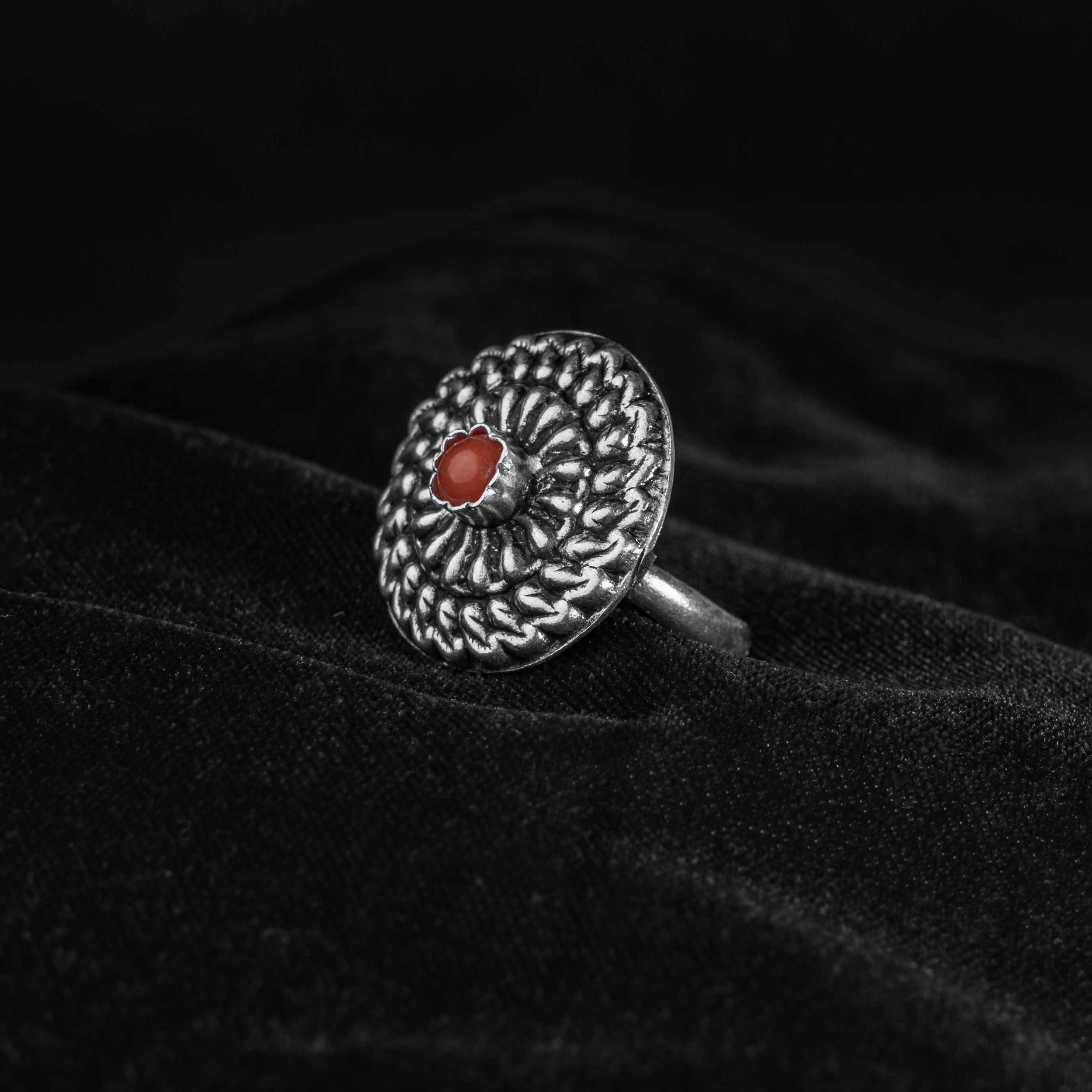 Chakra Moonga Silver Ring